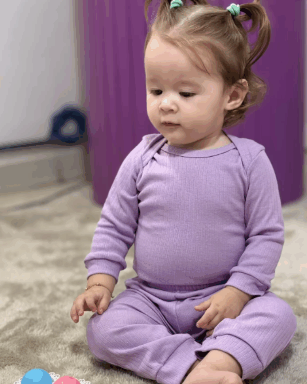 Conjunto Pagão Canelado Confort Premium Bebê Lilás Menina - Imagem 3