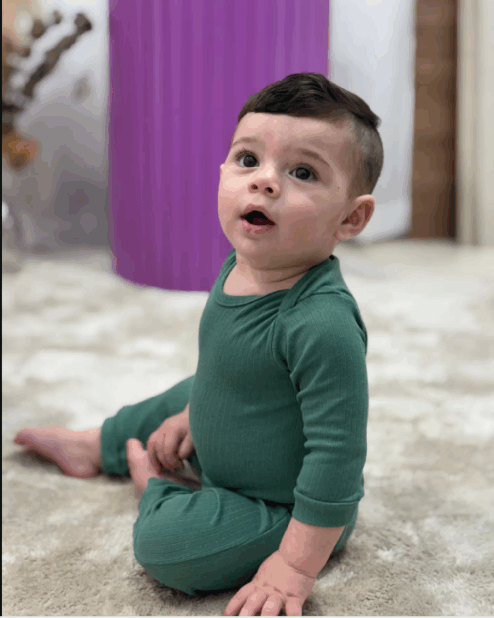Conjunto Pagão Canelado Confort Premium Bebê Verde Menino - Imagem 3