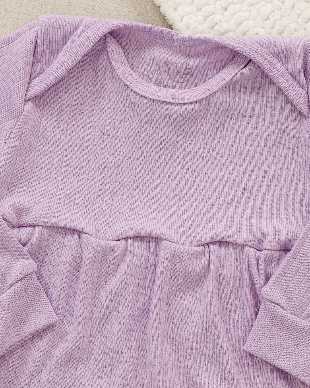 Body Vestido Bebê Canelado Confort Premium Lilás Menina - Imagem 5
