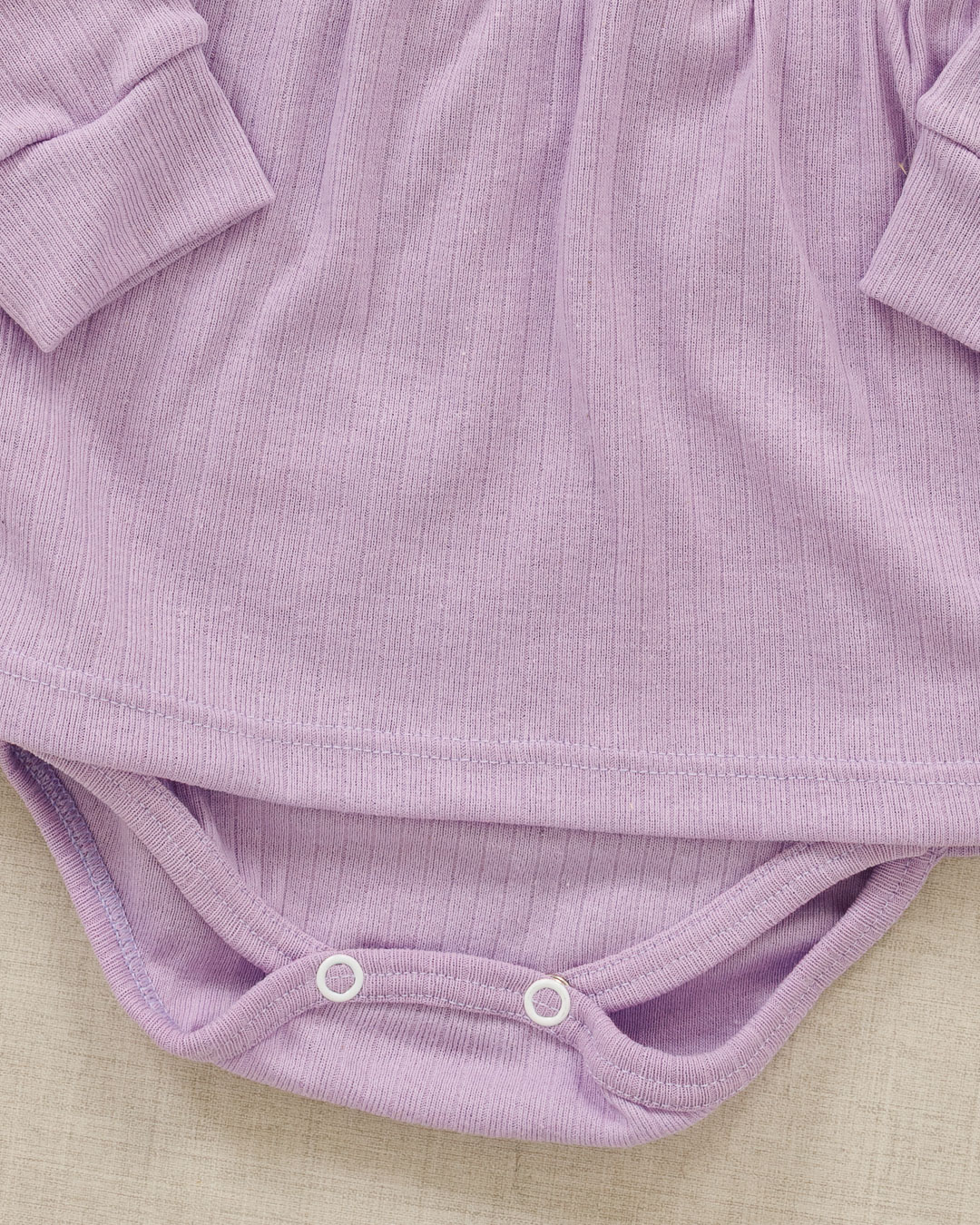 Body Vestido Bebê Canelado Confort Premium Lilás Menina - Imagem 6