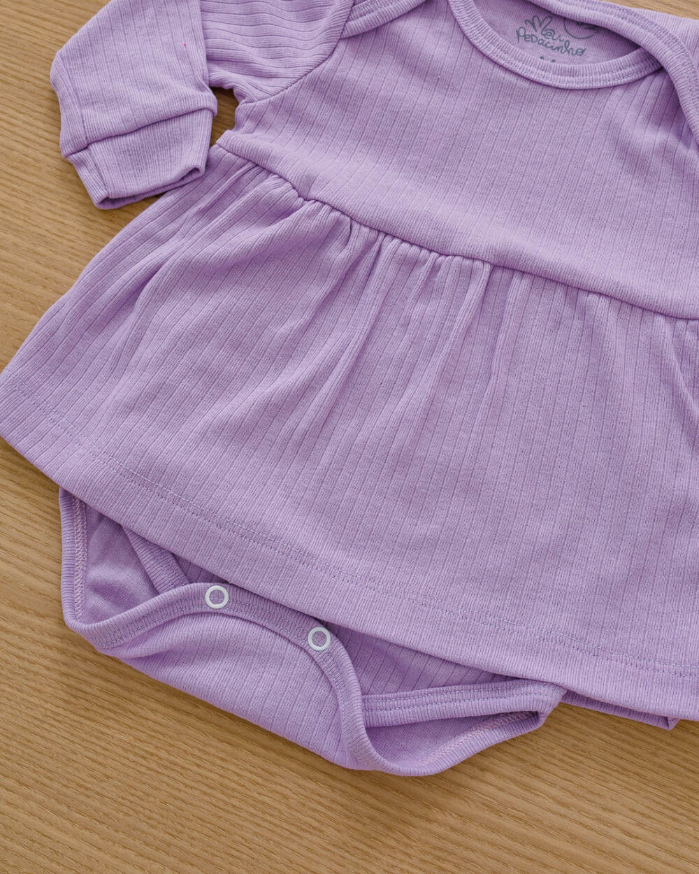 Body Vestido Bebê Canelado Confort Premium Lilás Menina - Image 2