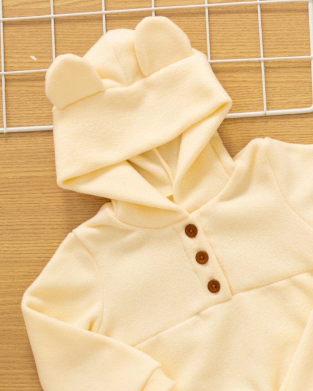 Conjunto Bebê Soft Blusa e Calça com Capuz Amarelo - Imagem 2