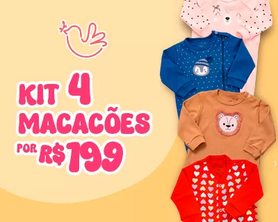 4 Macacões Manga Longa por R$199