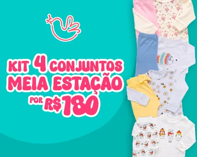 4 Conjuntos Manga Longa Estampados por R$180